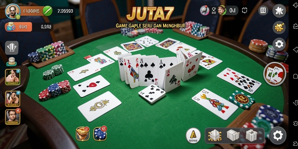 Tampilan gameplay seru dari permainan Gaple JUTA7.