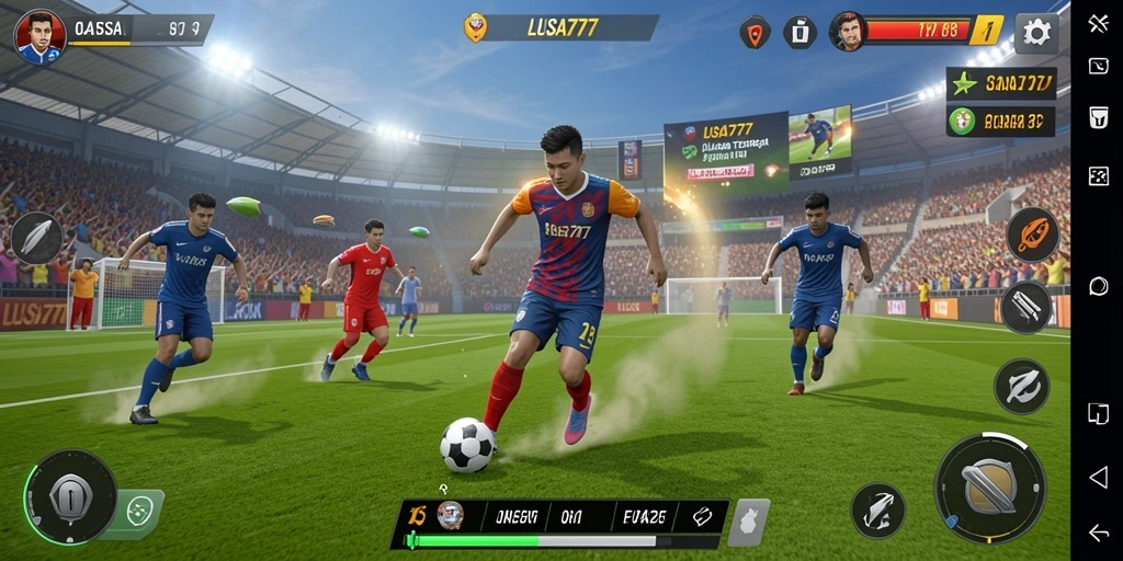 Tampilan gameplay LUSA777 dengan aksi olahraga yang mendebarkan.