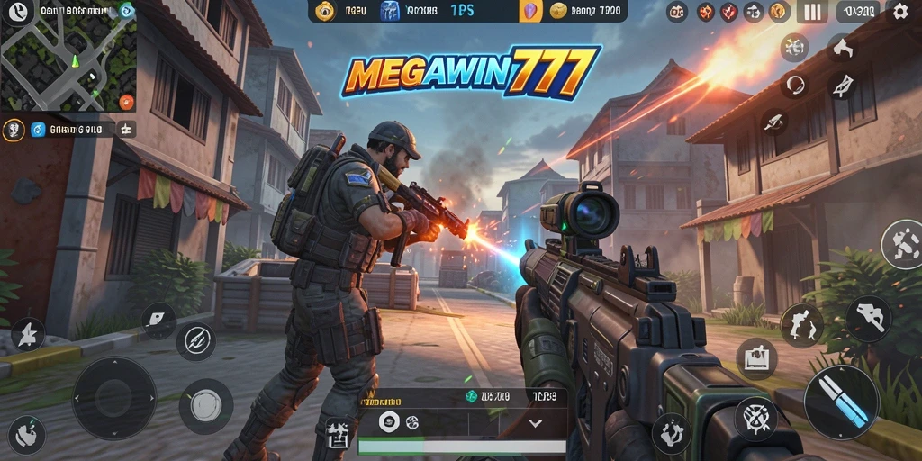 Tampilan gameplay seru di MEGAWIN777 saat aksi TPS.