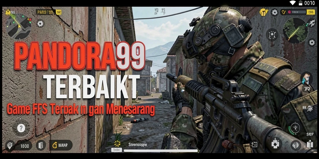 Screenshot gameplay PANDORA99 menampilkan pertempuran intens dengan grafis detail.