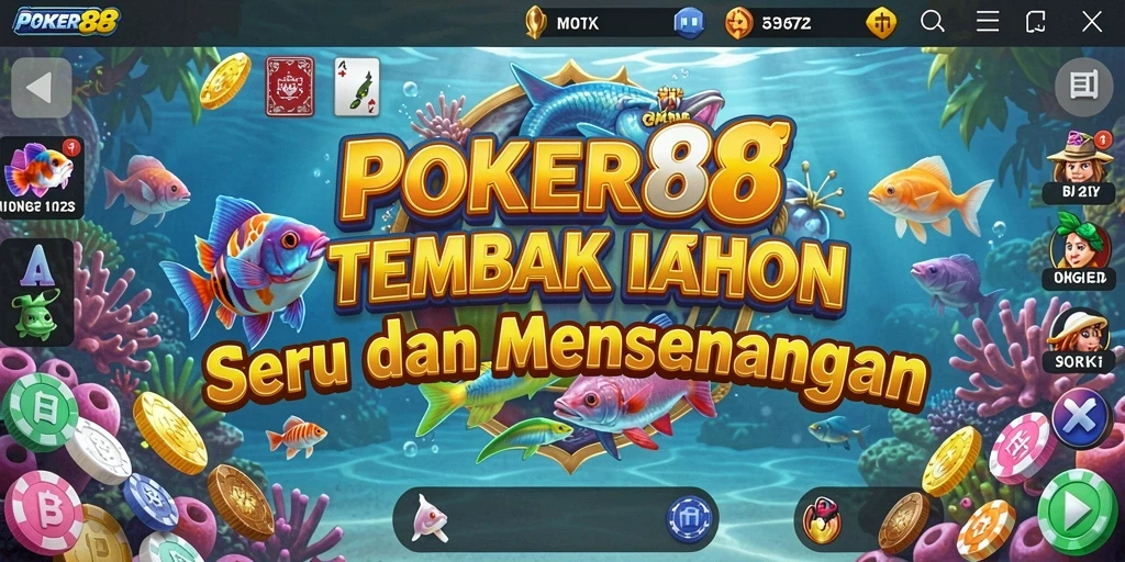 Gameplay action-packed Tembak Ikan di POKER88 yang seru.