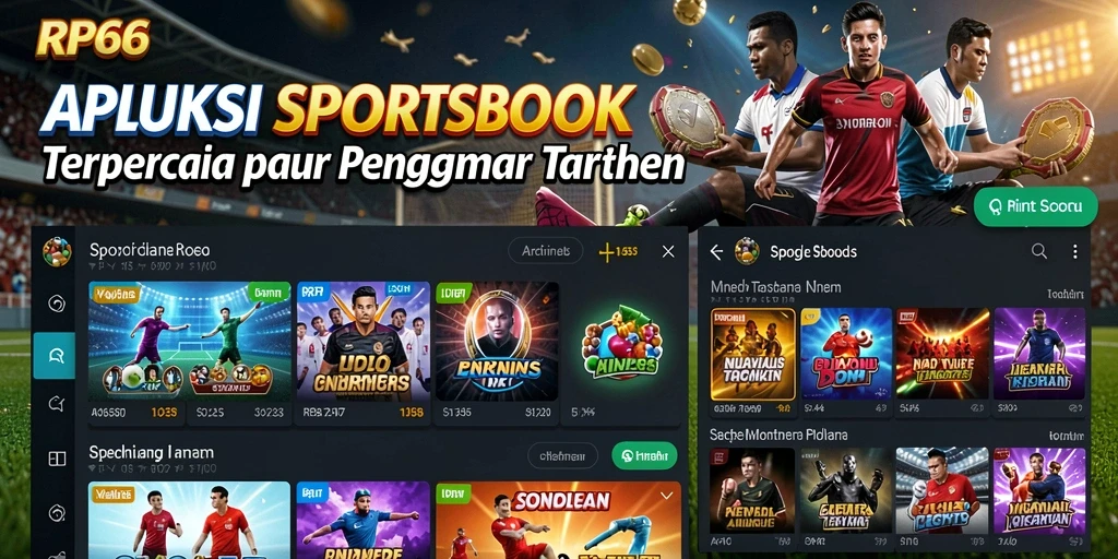 Tampilan menarik dari gameplay Sportsbook dalam aplikasi RP66.