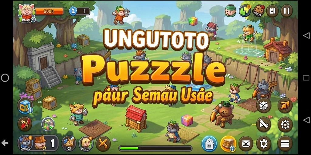 Tampilan gameplay UNGUTOTO yang menarik saat menyelesaikan puzzle.